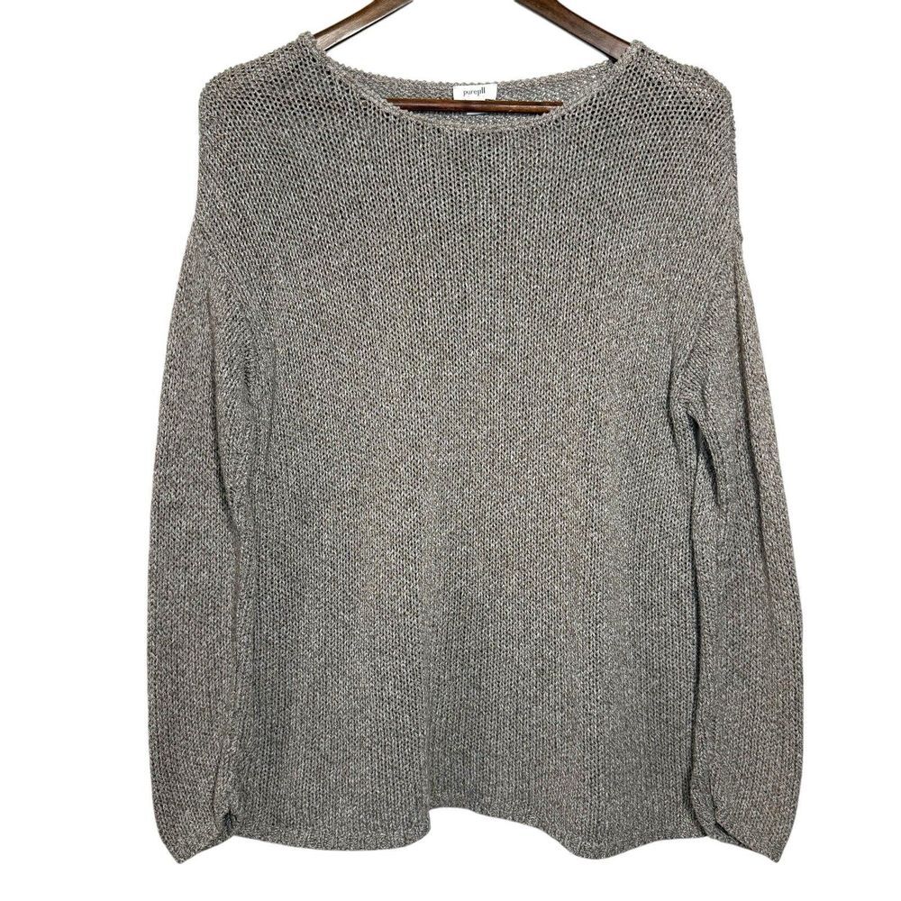 J Jill Pure Jill Sweater S Open Knit Pullover Top Drop‎ Lagenlook Minimalist